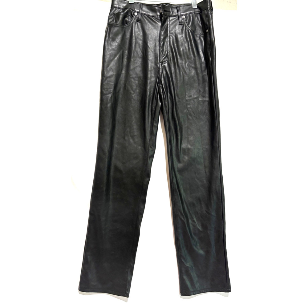 Universal Threads The 90s Straight High Rise Pants Sz‎ 10R Faux Leather biker